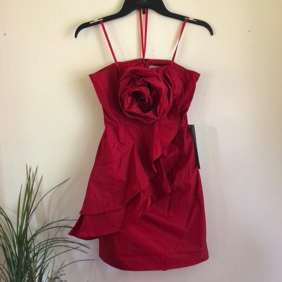 Final Sale!!❄️ PEARL Georgina Chapman/MARCHESA cocktail dress red - Picture 3 of 5